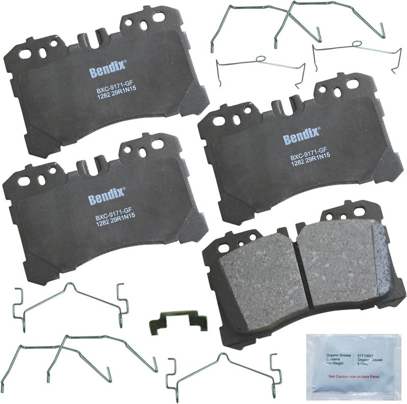 Bendix Priority1 CFC1282 Ceramic Front Brake Pads for Lexus LC500 2020, LC500h 2020, LS460 2017-2007, LS500 2023-2018, LS500h 2023-2018, LS600h 2010-2008, LS600h 2016-2012, Toyota Mirai 2023-2021 - Image 1